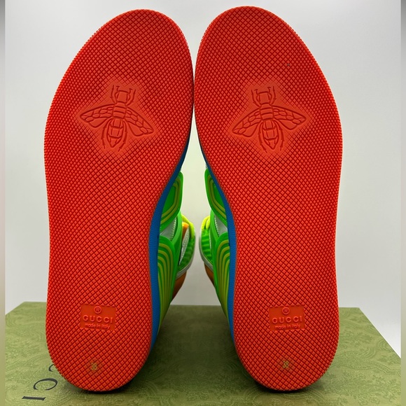 Gucci Basket High Top Women Sneaker in Multi C Distressed Demetra US 7 - Picture 8 of 10